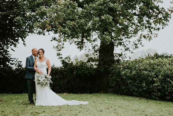 Wide-angle shot of Llechwen Hall ceremony