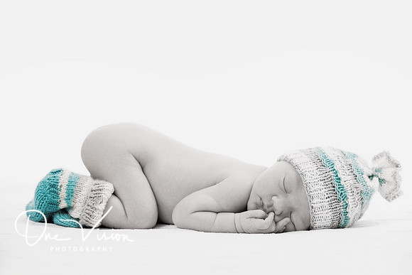 Newborn baby boy asleep