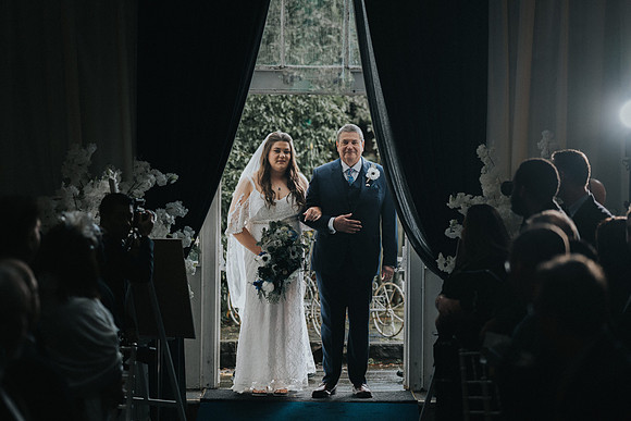 Bride's stunning wedding gown