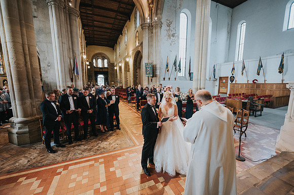 Wedding rings being exchanged