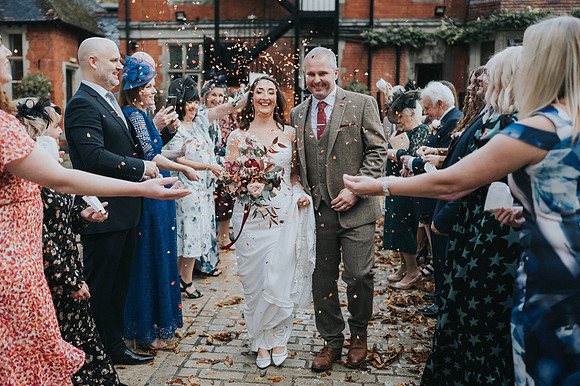 Family and friends celebrating Sian and Steven's love story