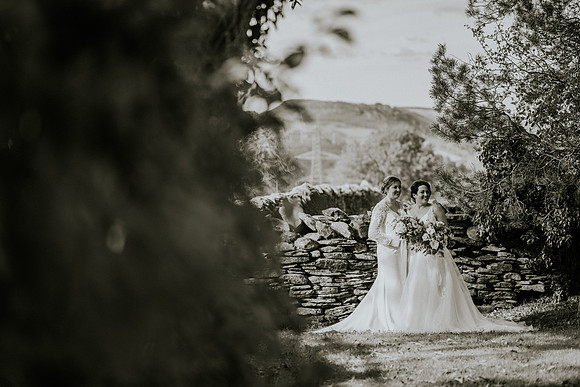 Brides walking down the aisle