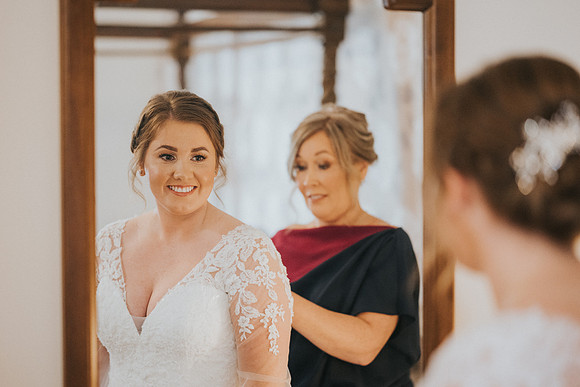 Brides' wedding attire