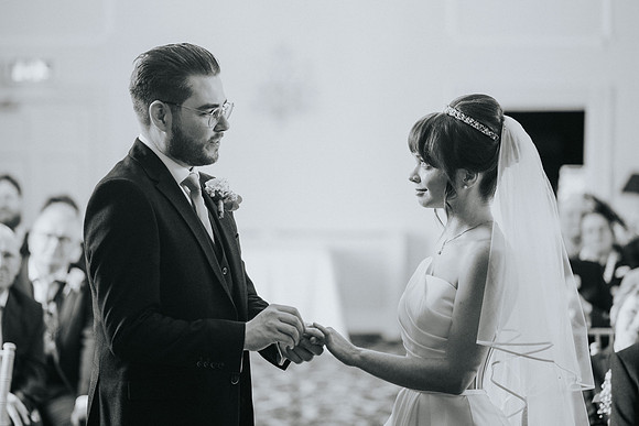 A touching moment as vows are exchanged
