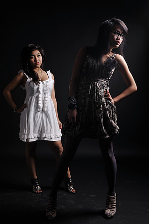 2 girls pose